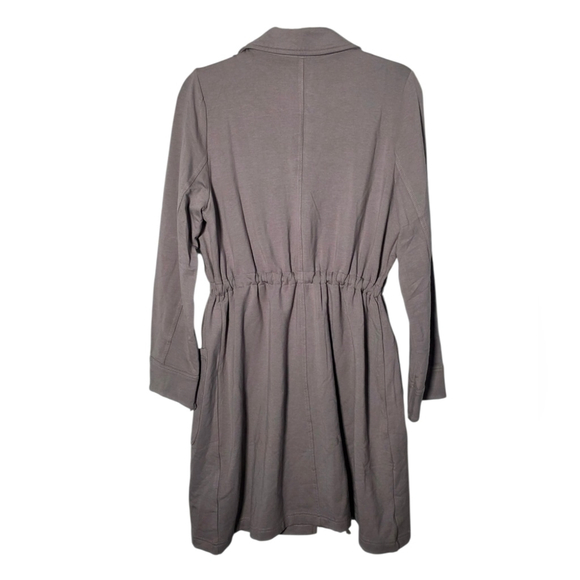 Terrera Helen Drawstring Jacket Coat Taupe Bamboo Blend Lightweight NEW - Picture 4 of 12